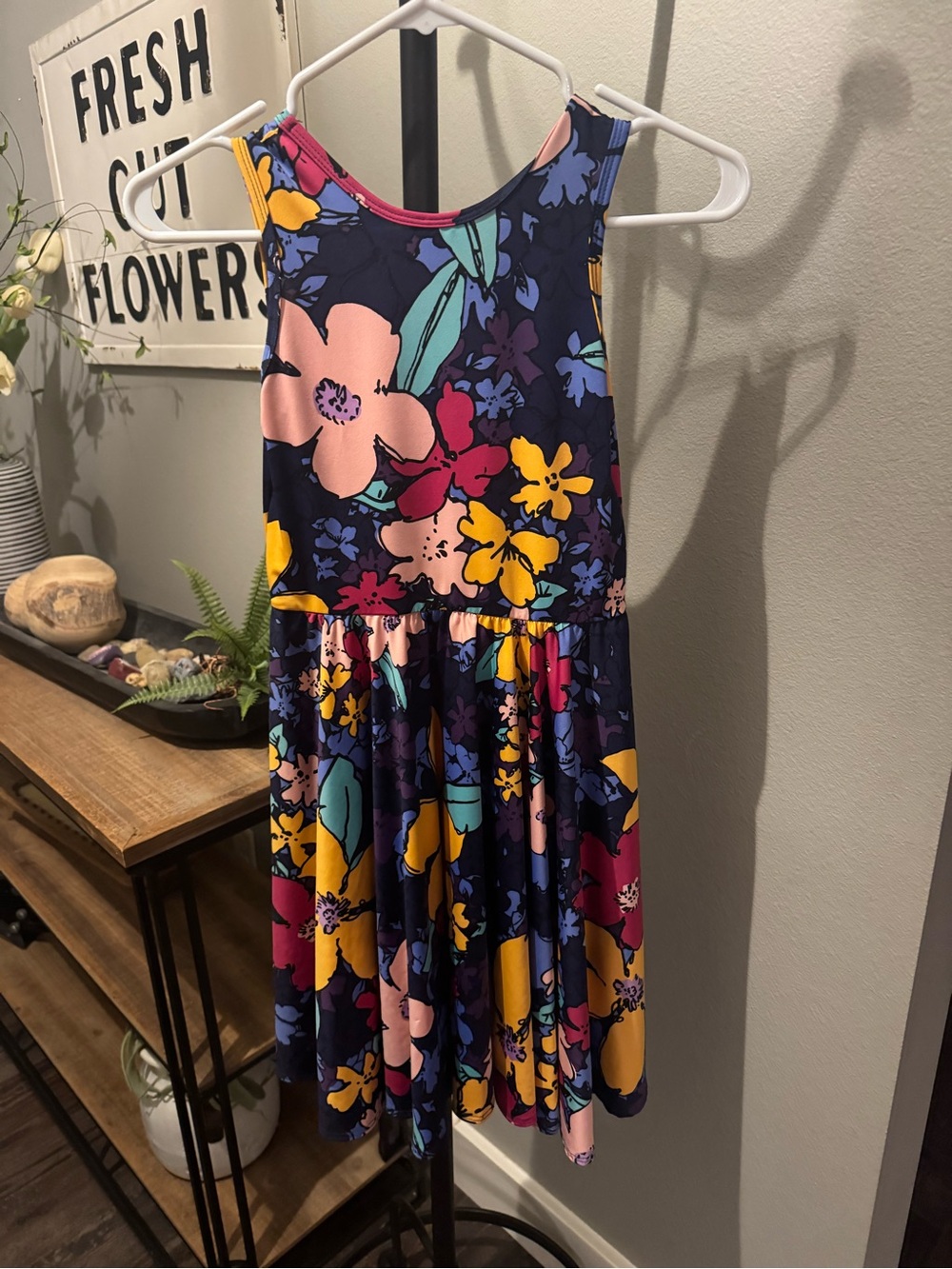 Dot Dot Smile Navy Floral Tank Dress with Bright Multi Blooms